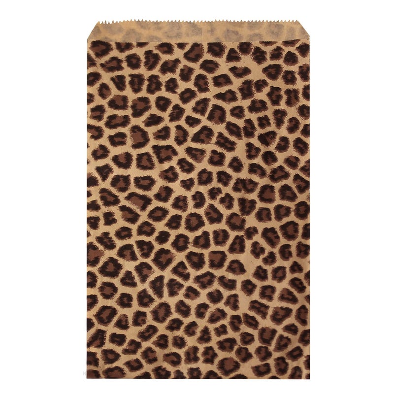 Ikee Design 200 Pcs of 6 X 9 Inch Flat Plain Prints Paper or Patterned Kraft Bags for Candy, Cookies, Merchandise, Party Favors, Gift, Small Paper Bags, Leopard Pattern - Image 1